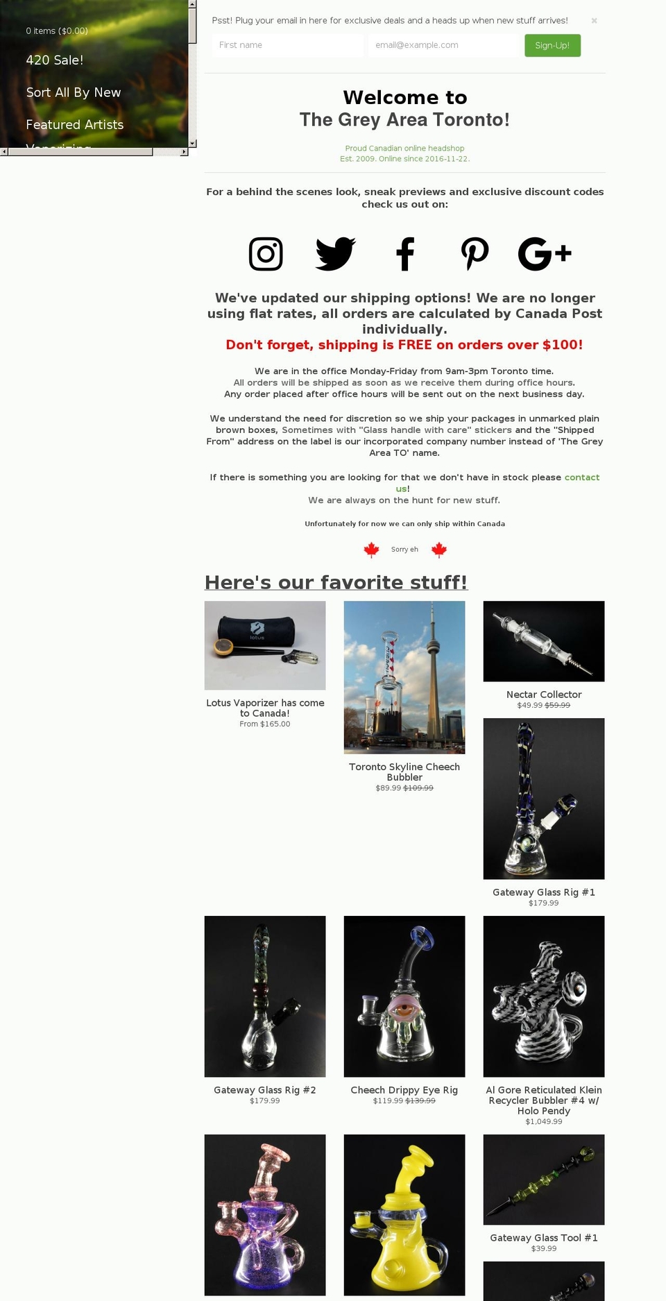 thegreyareatoronto.com shopify website screenshot