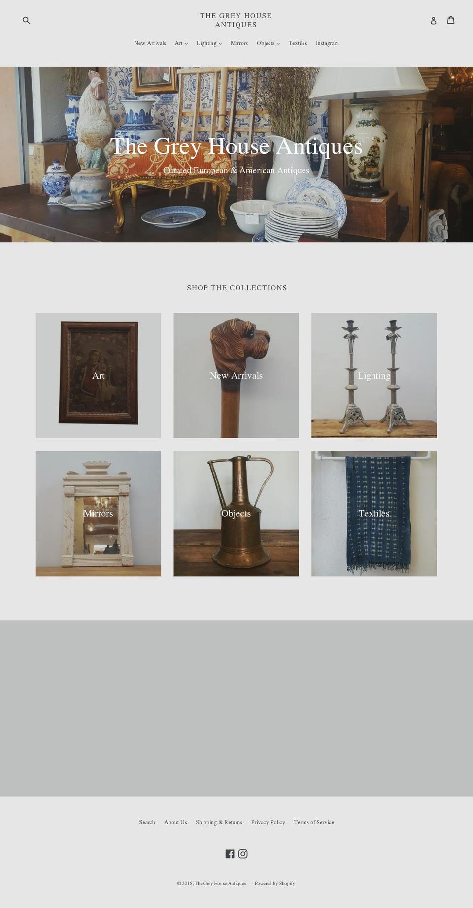 thegreyhouseantiques.com — Shopify storefront screenshot