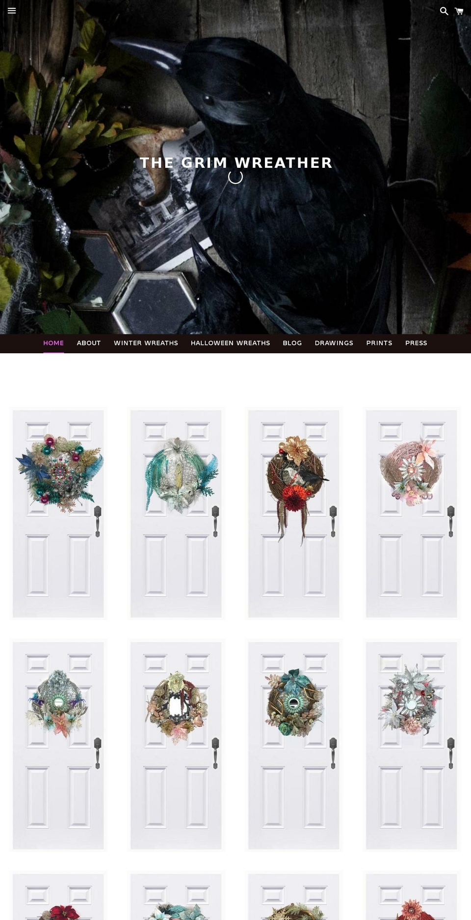 thegrimwreather.com shopify website screenshot