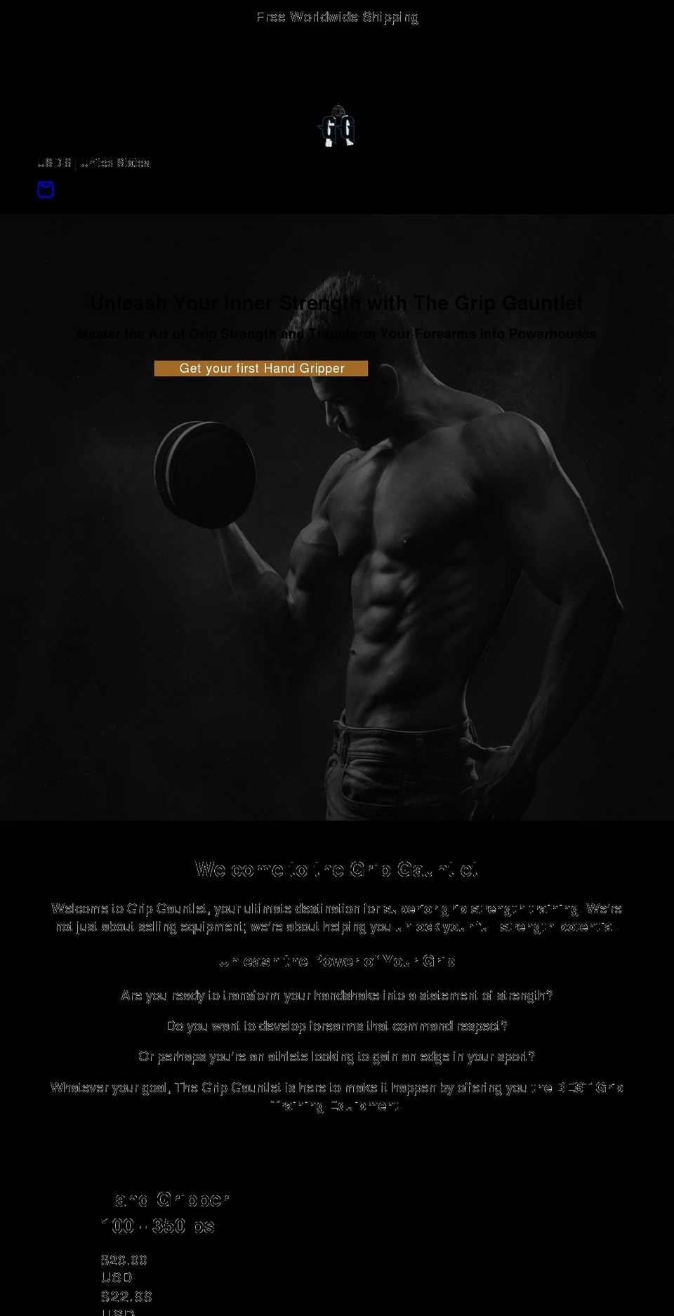 thegripgauntlet.com shopify website screenshot