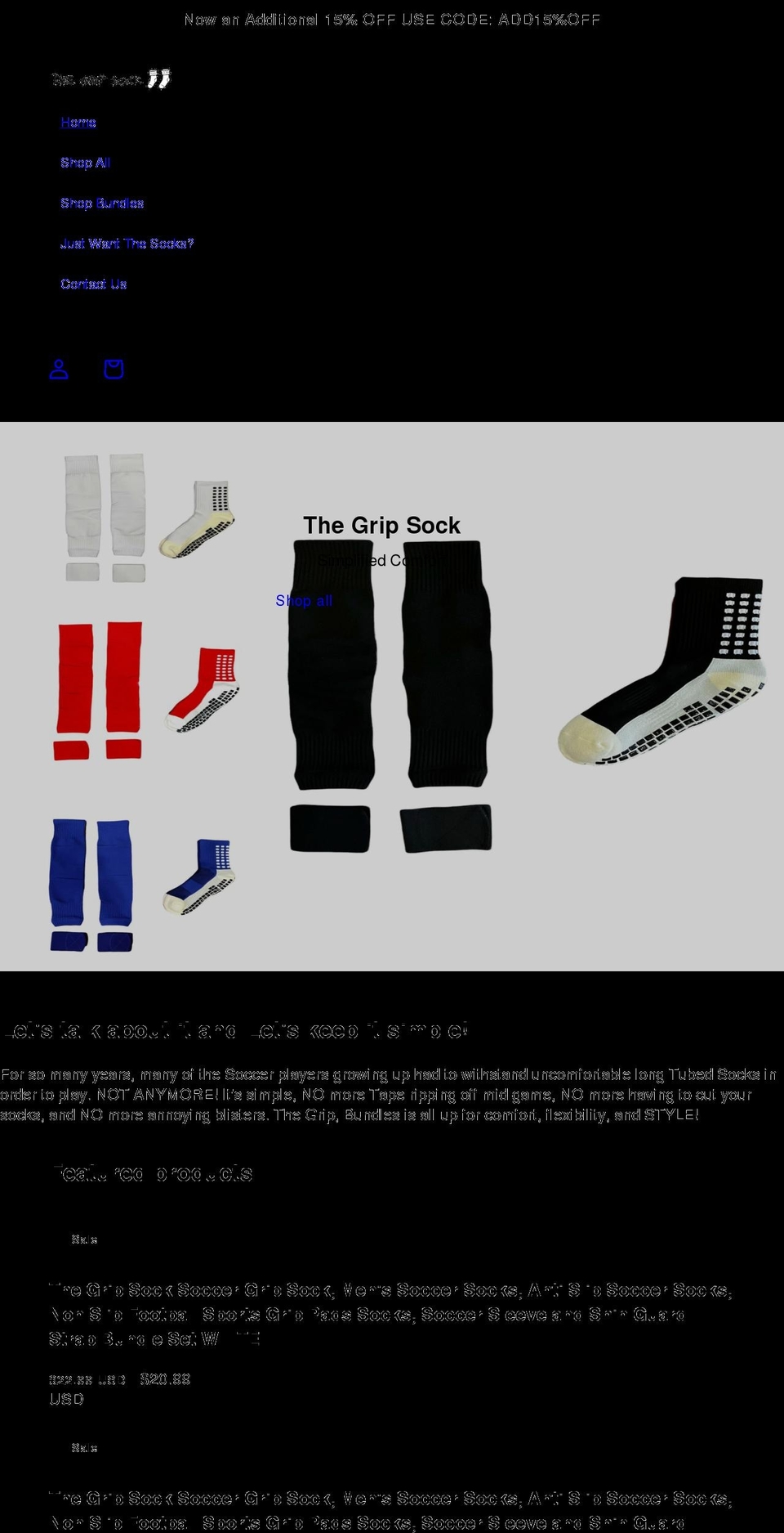 thegripsock.com shopify website screenshot