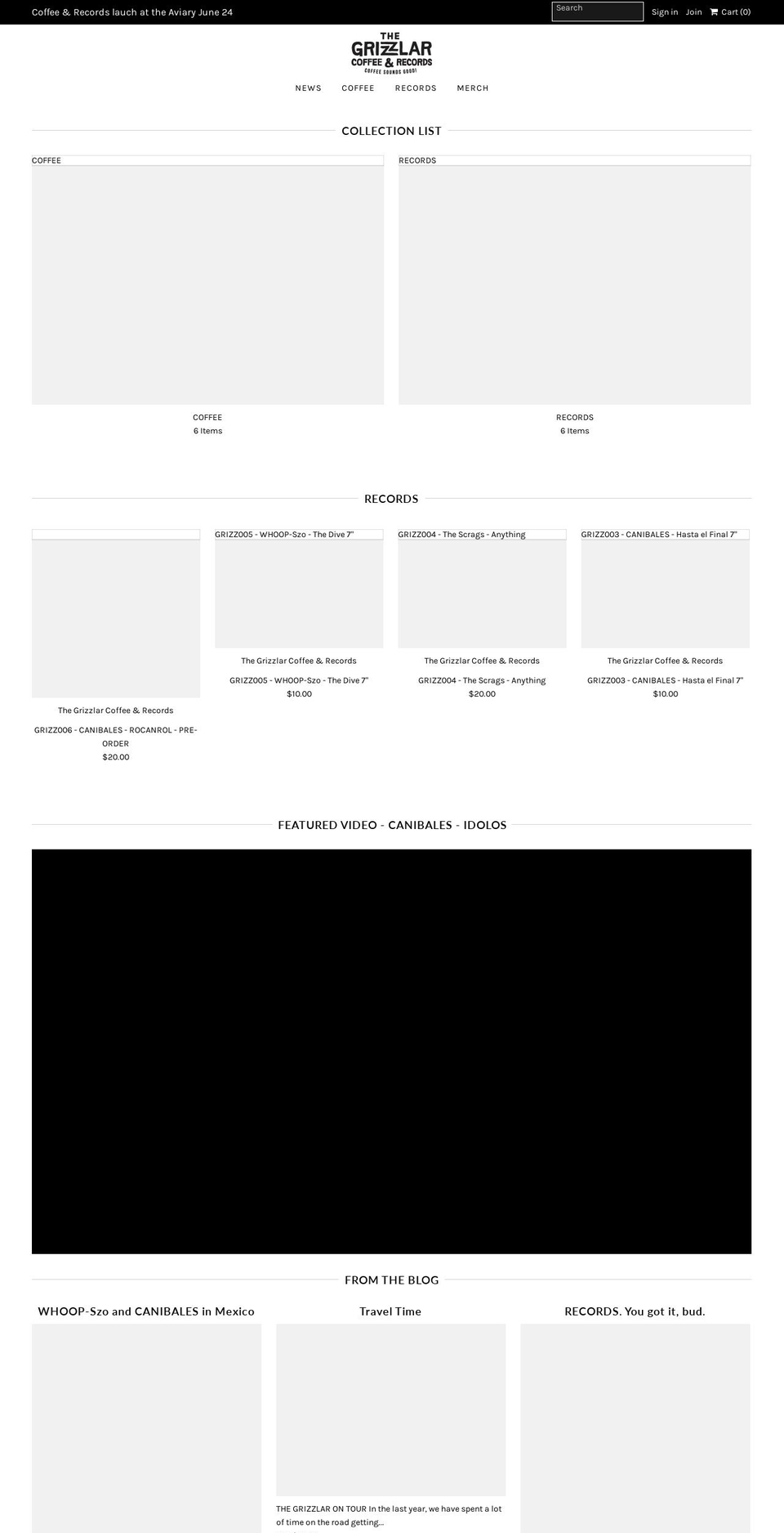 thegrizzlar.com — Shopify storefront screenshot