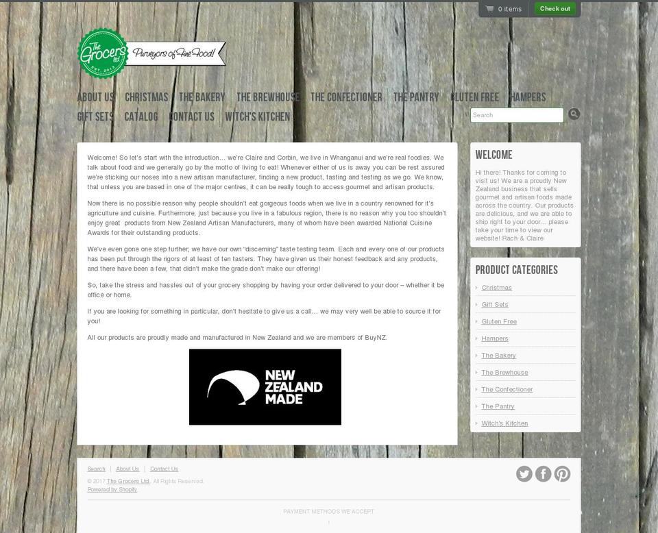 thegrocers.co.nz shopify website screenshot