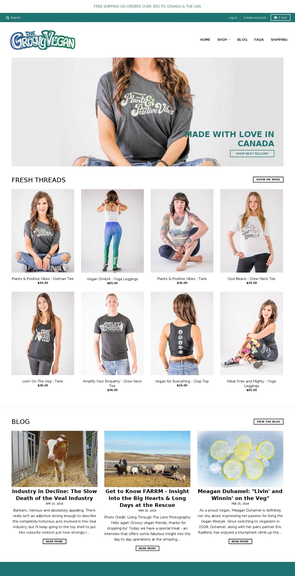 thegroovyvegan.ca shopify website screenshot