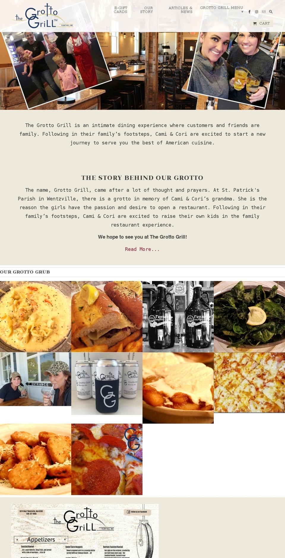 thegrottogrillflinthill.com shopify website screenshot