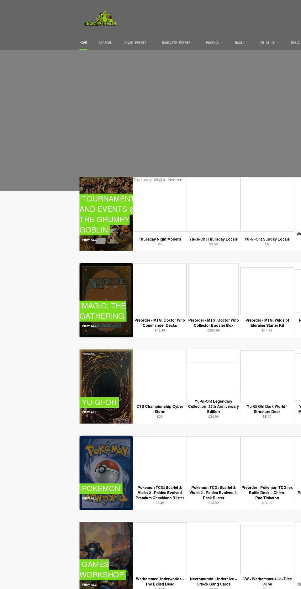 thegrumpygoblin.com shopify website screenshot