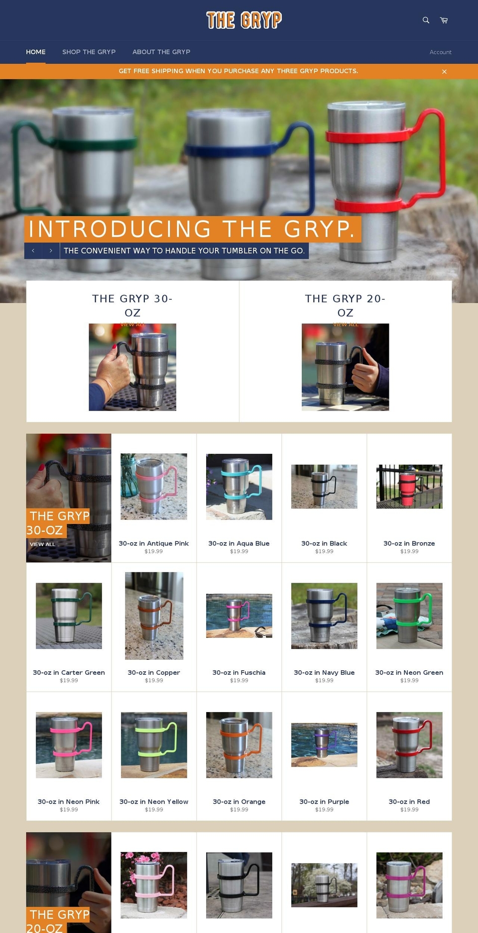 thegryp.com shopify website screenshot
