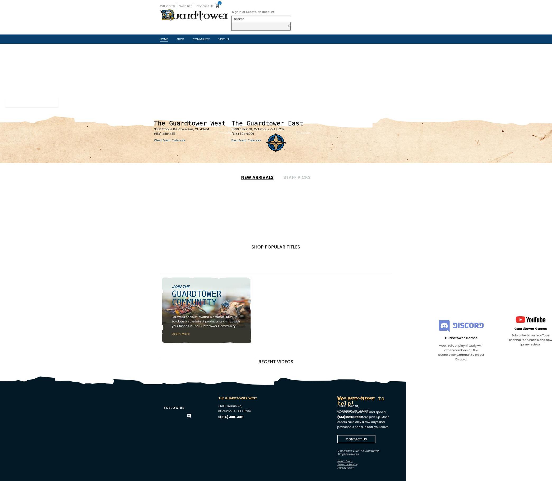 theguardtower.com shopify website screenshot