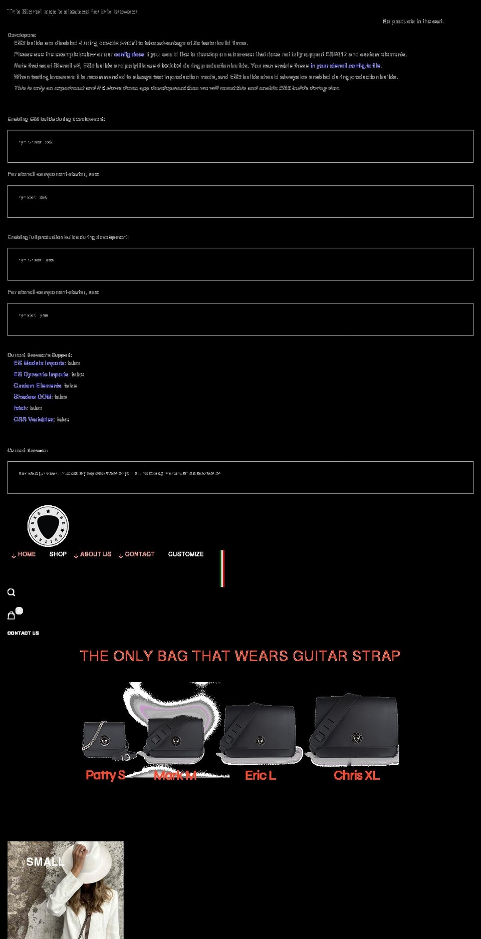 theguitarbag.com shopify website screenshot