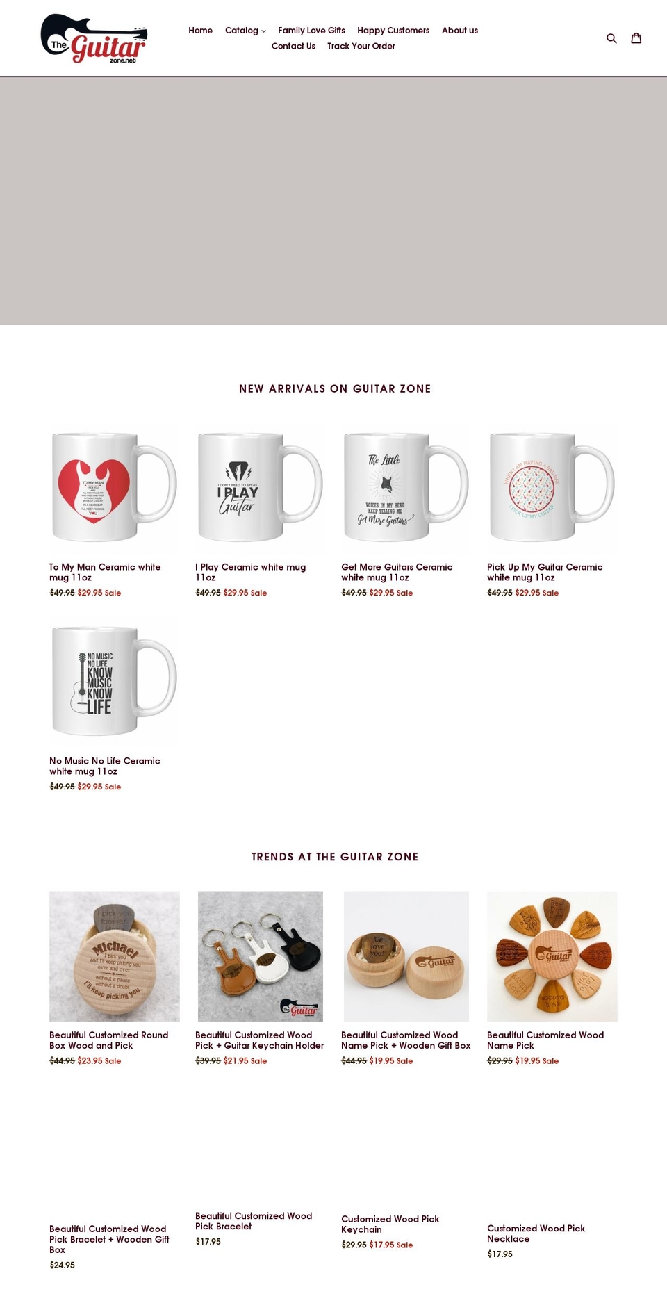 theguitarzone.net shopify website screenshot