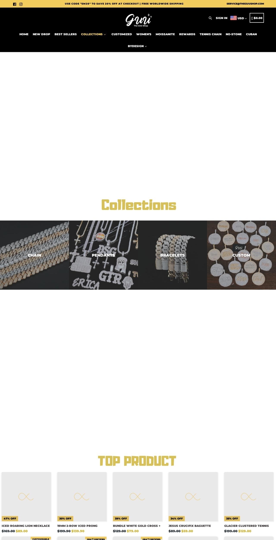 theguushop.com shopify website screenshot