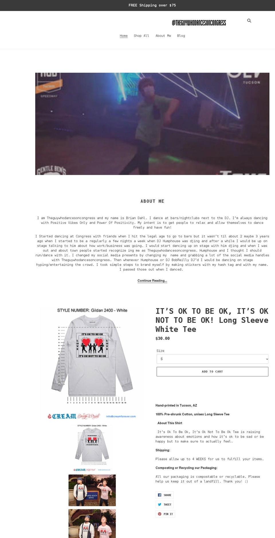 theguywhodancesoncongress.com shopify website screenshot