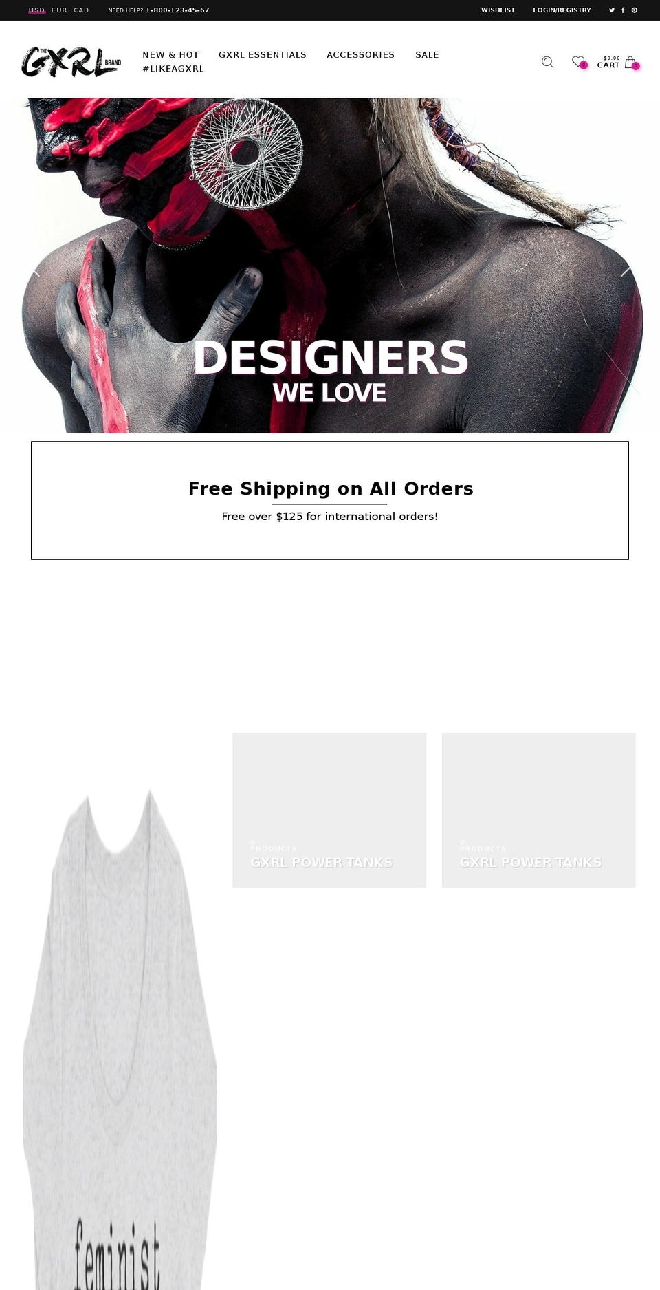 thegxrlbrand.com — Shopify storefront screenshot