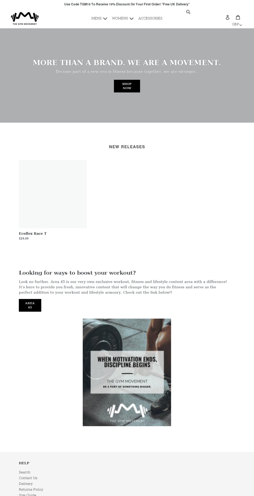 thegymmovement.com shopify website screenshot