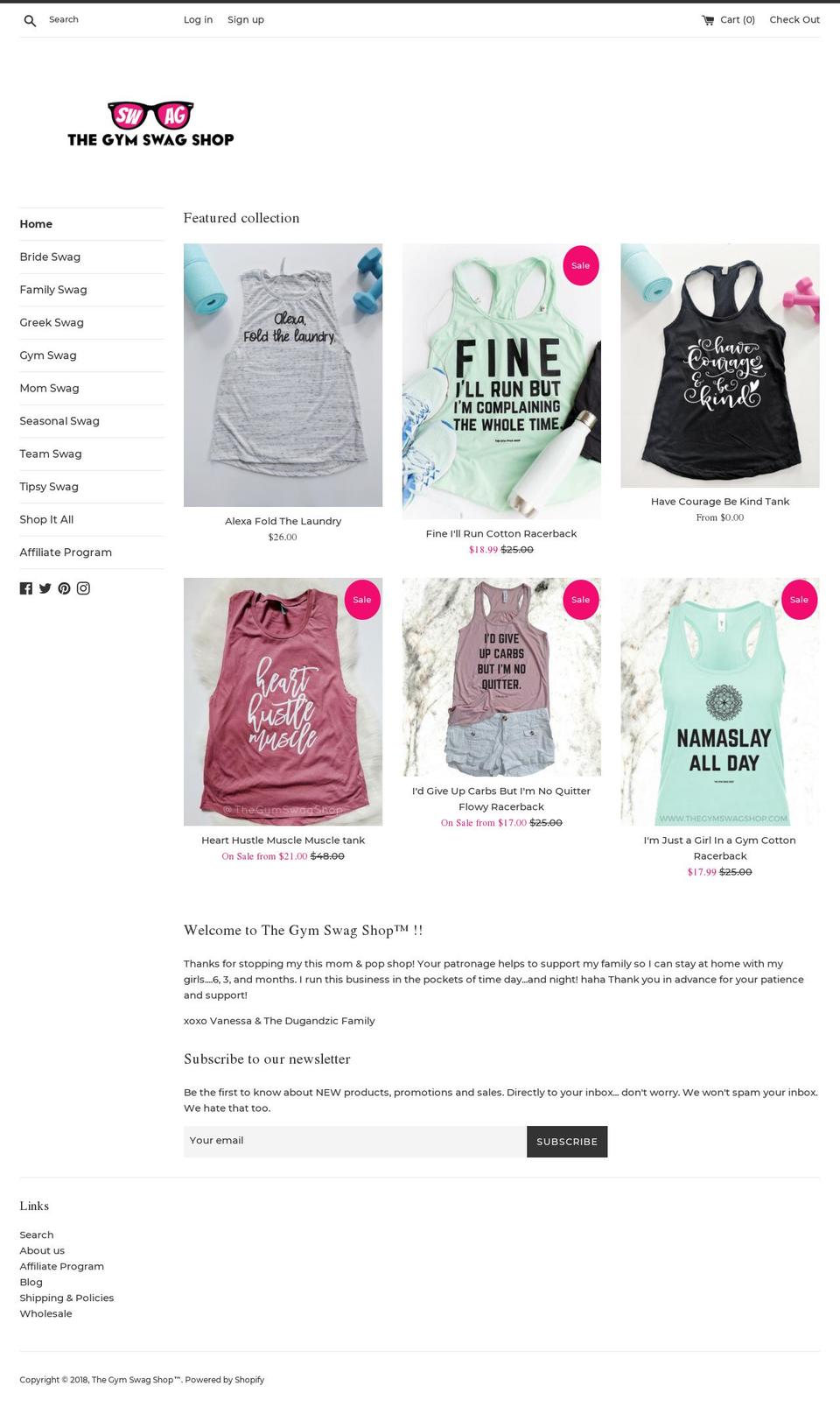 thegymswagshop.com shopify website screenshot