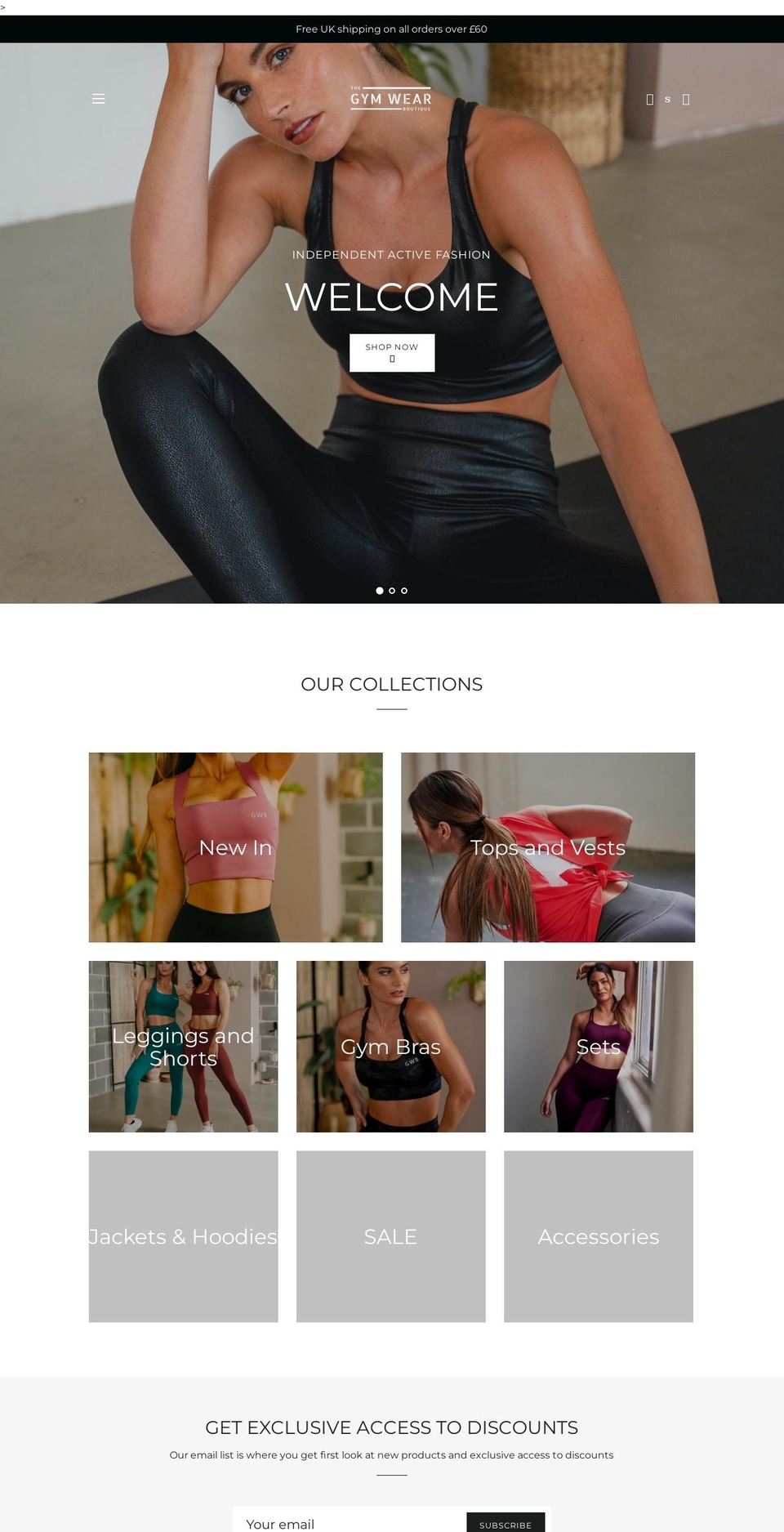 thegymwearboutique.co.uk shopify website screenshot