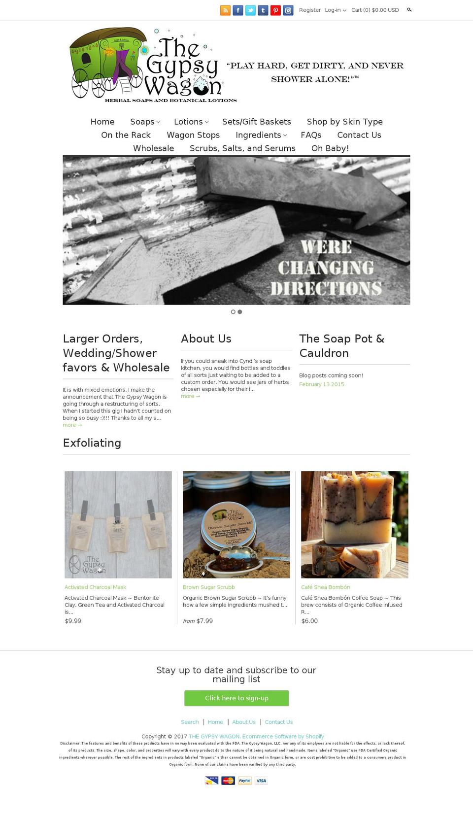 thegypsywagononline.com shopify website screenshot