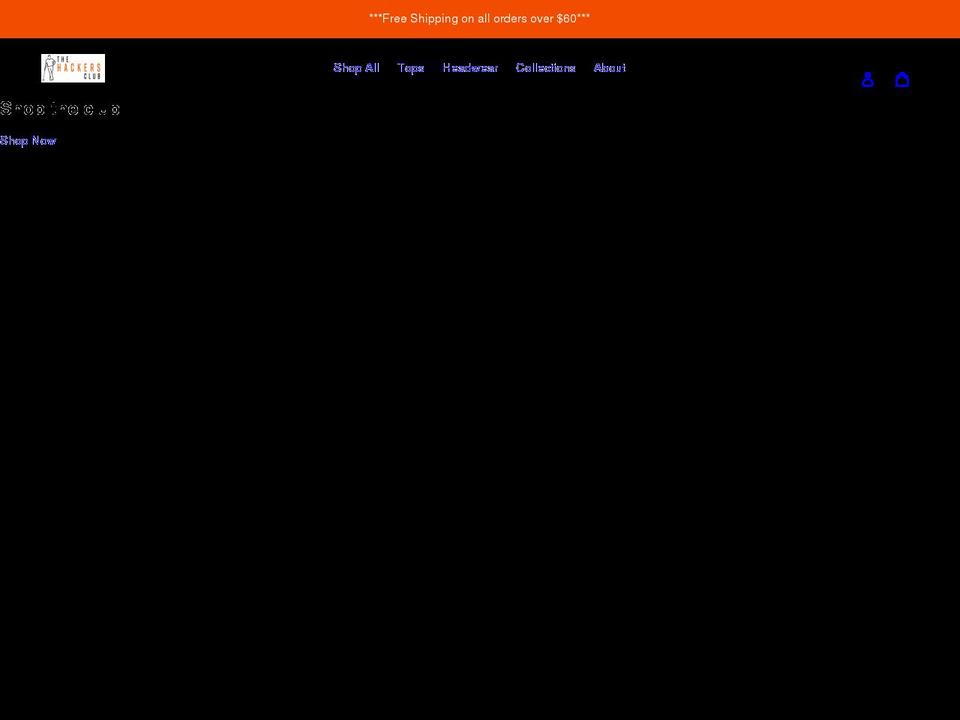 thehackersclub.com shopify website screenshot
