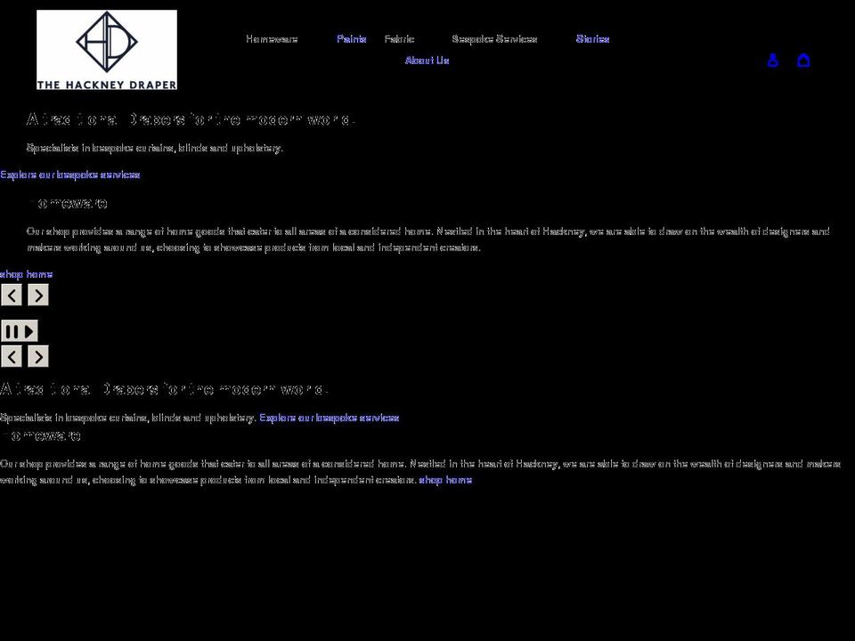 thehackneydraper.co.uk shopify website screenshot