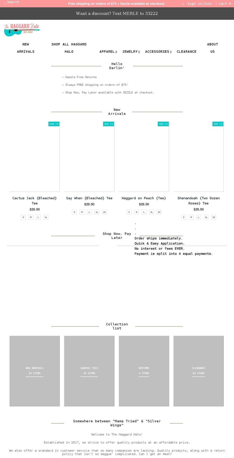 thehaggardhalo.com shopify website screenshot