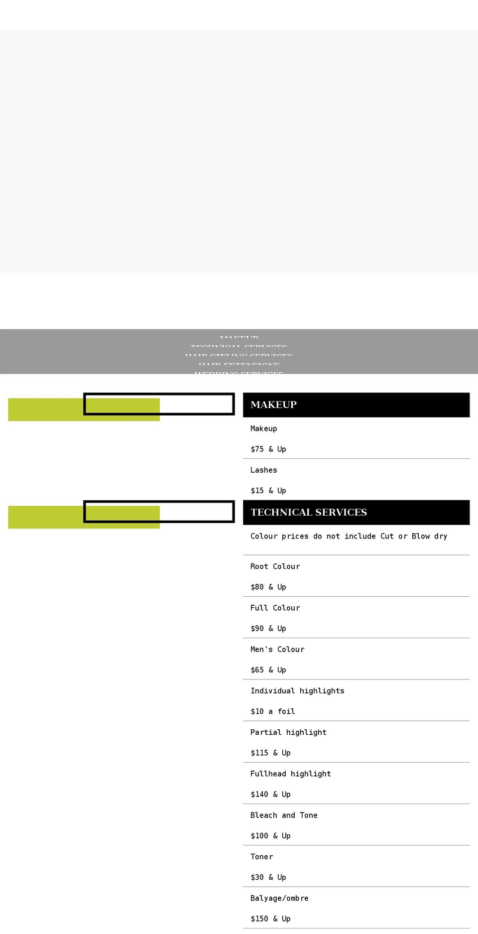 thehairbar.ca shopify website screenshot