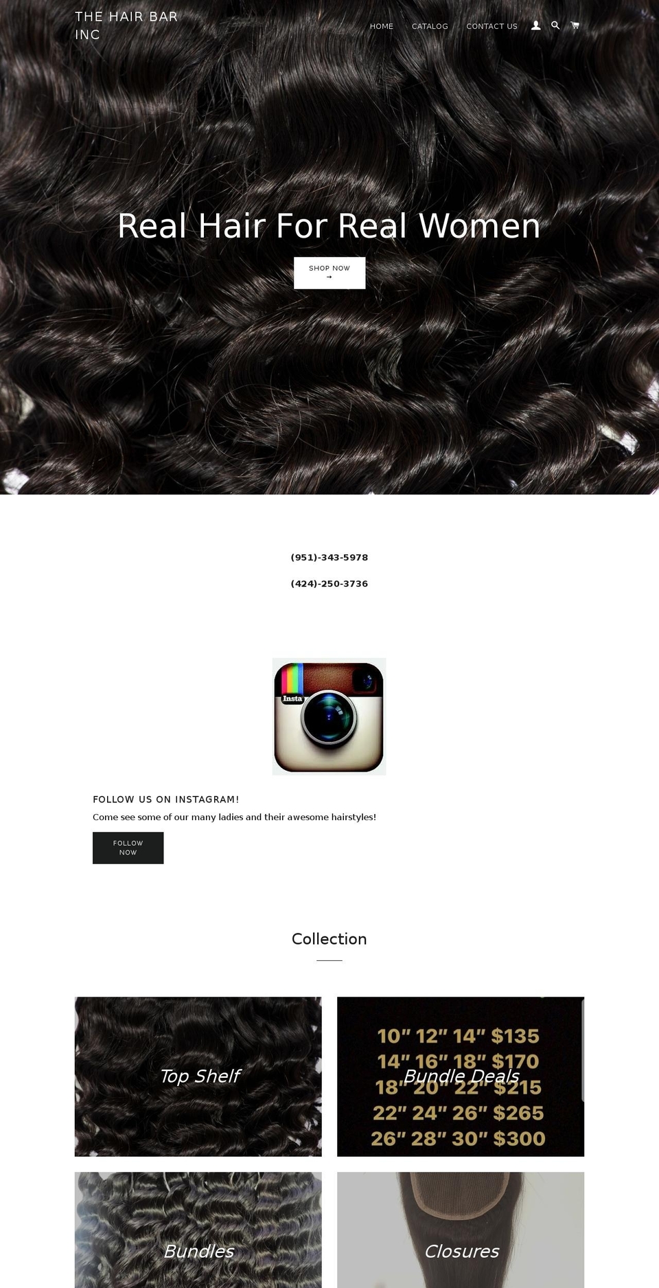 thehairbarinc.com shopify website screenshot