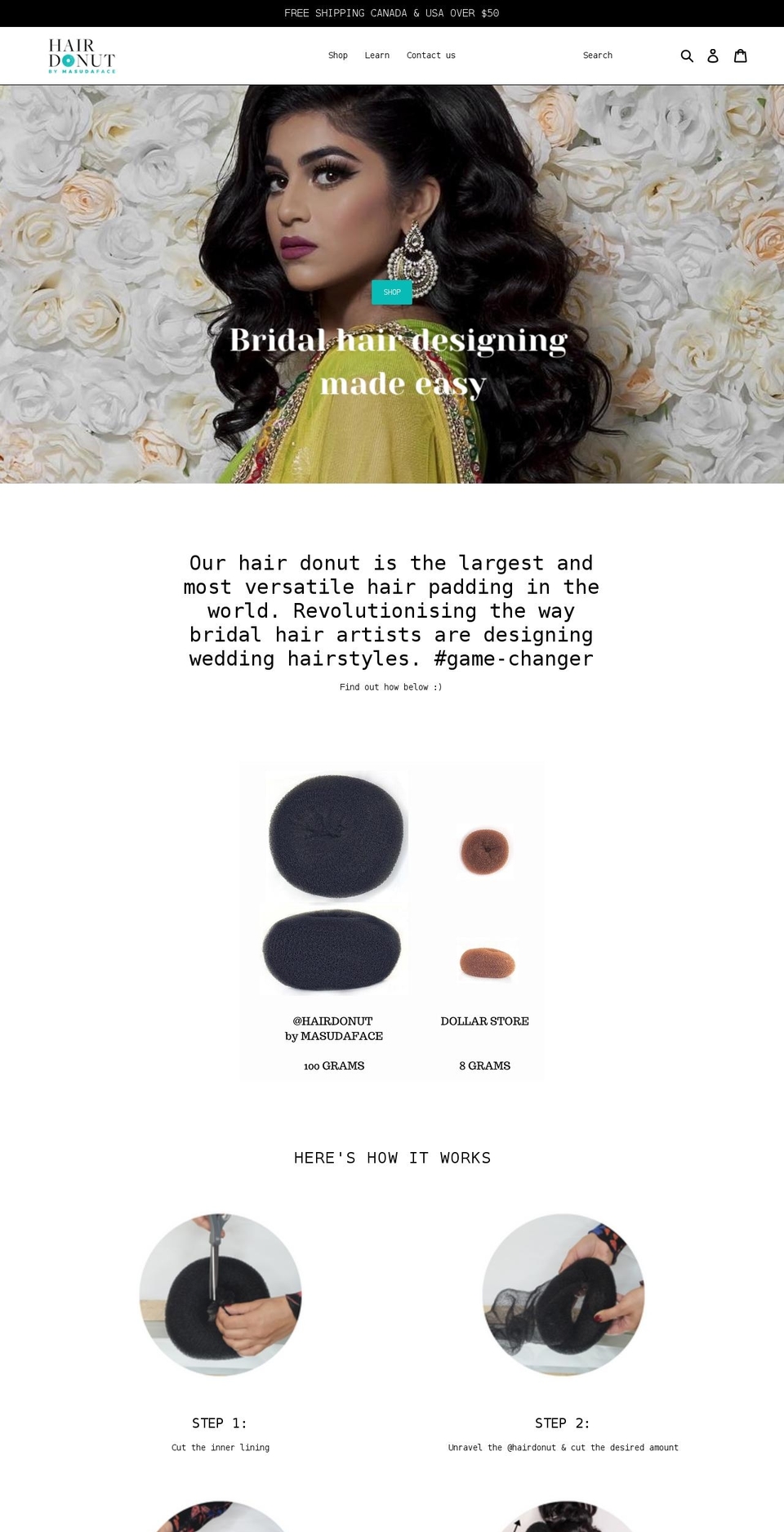 thehairdonut.com shopify website screenshot