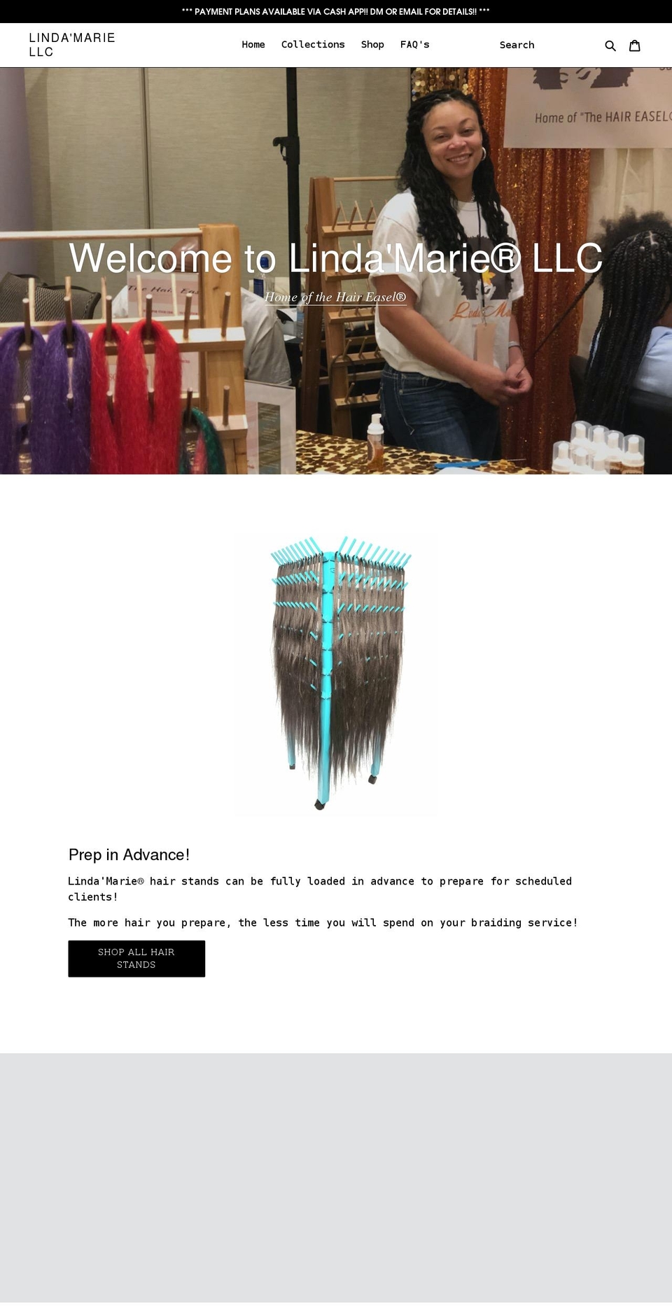 thehaireasel.com shopify website screenshot