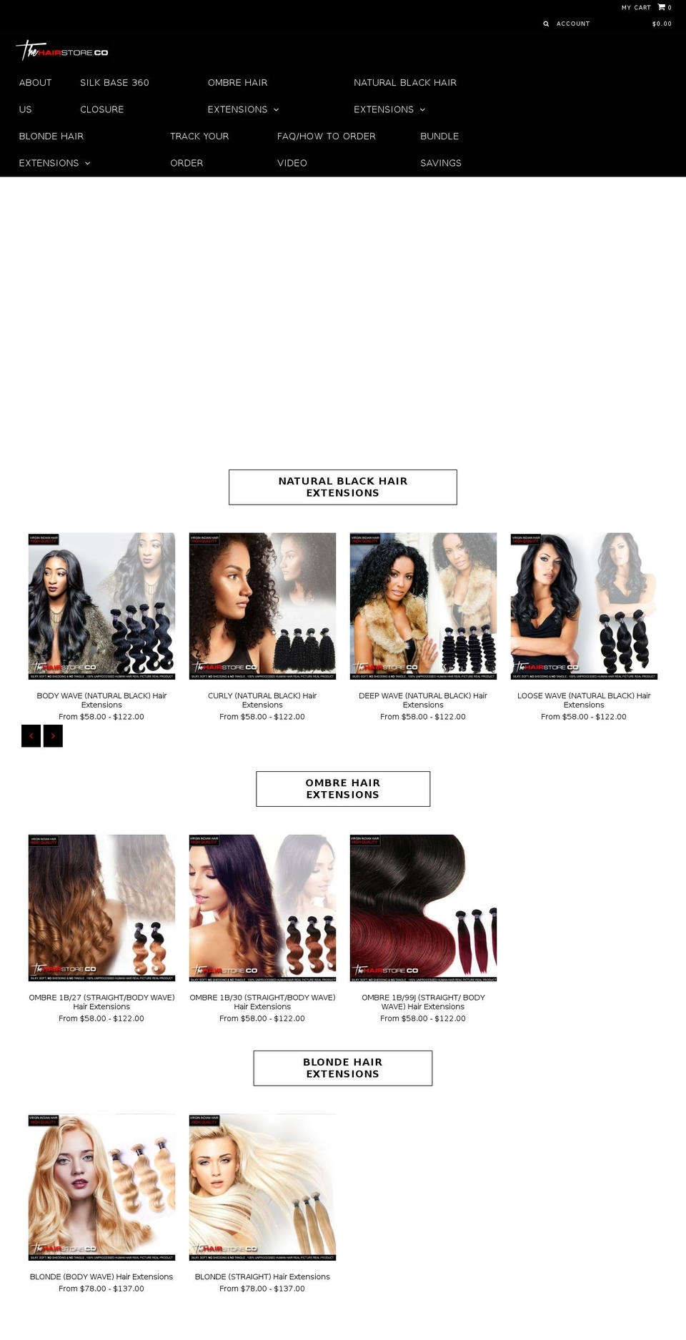 thehairstore.co shopify website screenshot