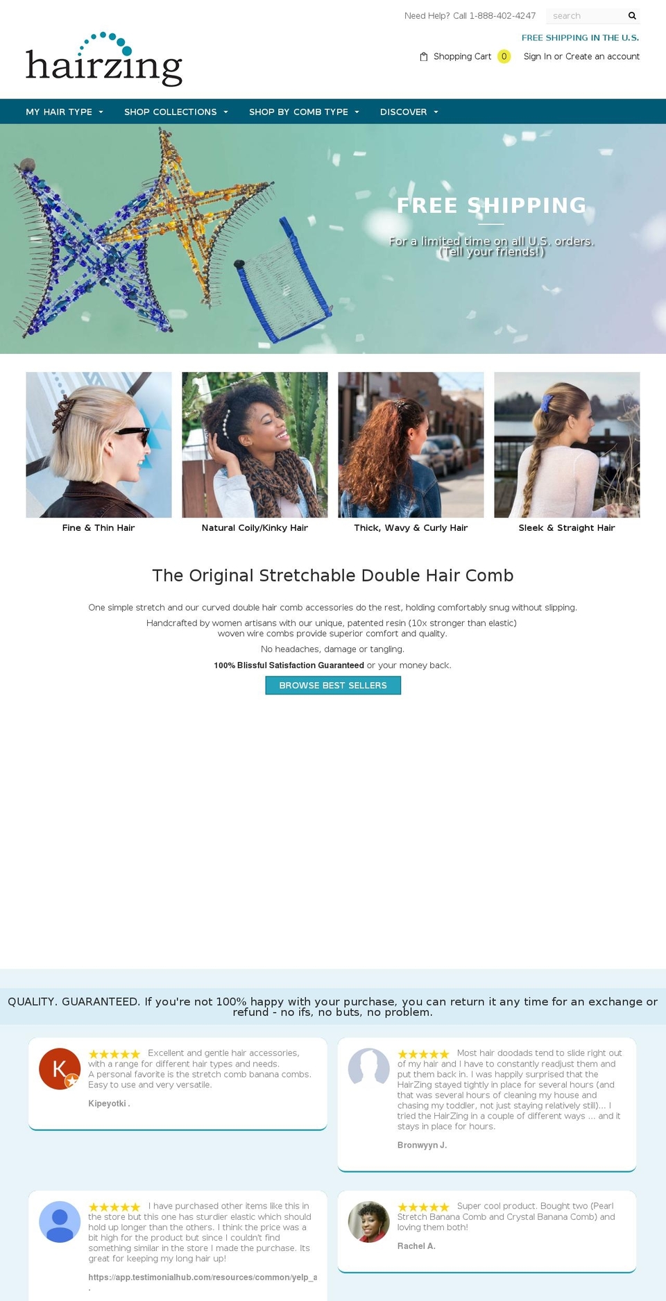 HairZing-2018 Shopify theme site example thehairzing.com
