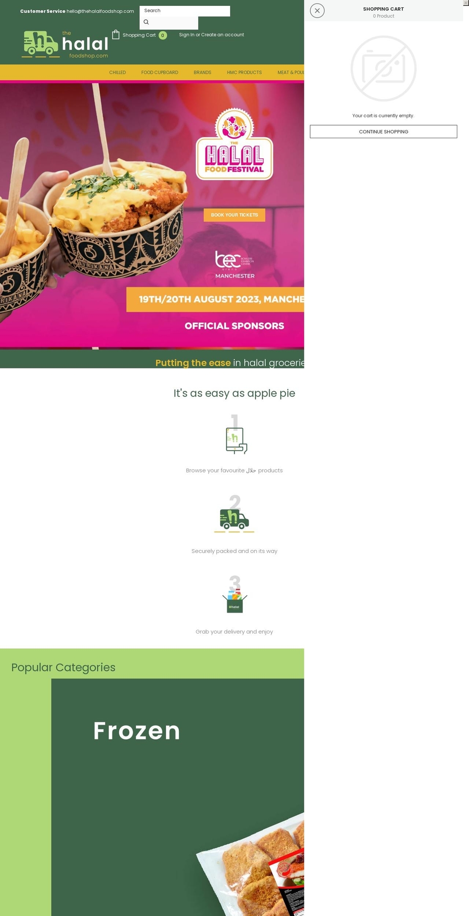 thehalalfoodshop.com shopify website screenshot