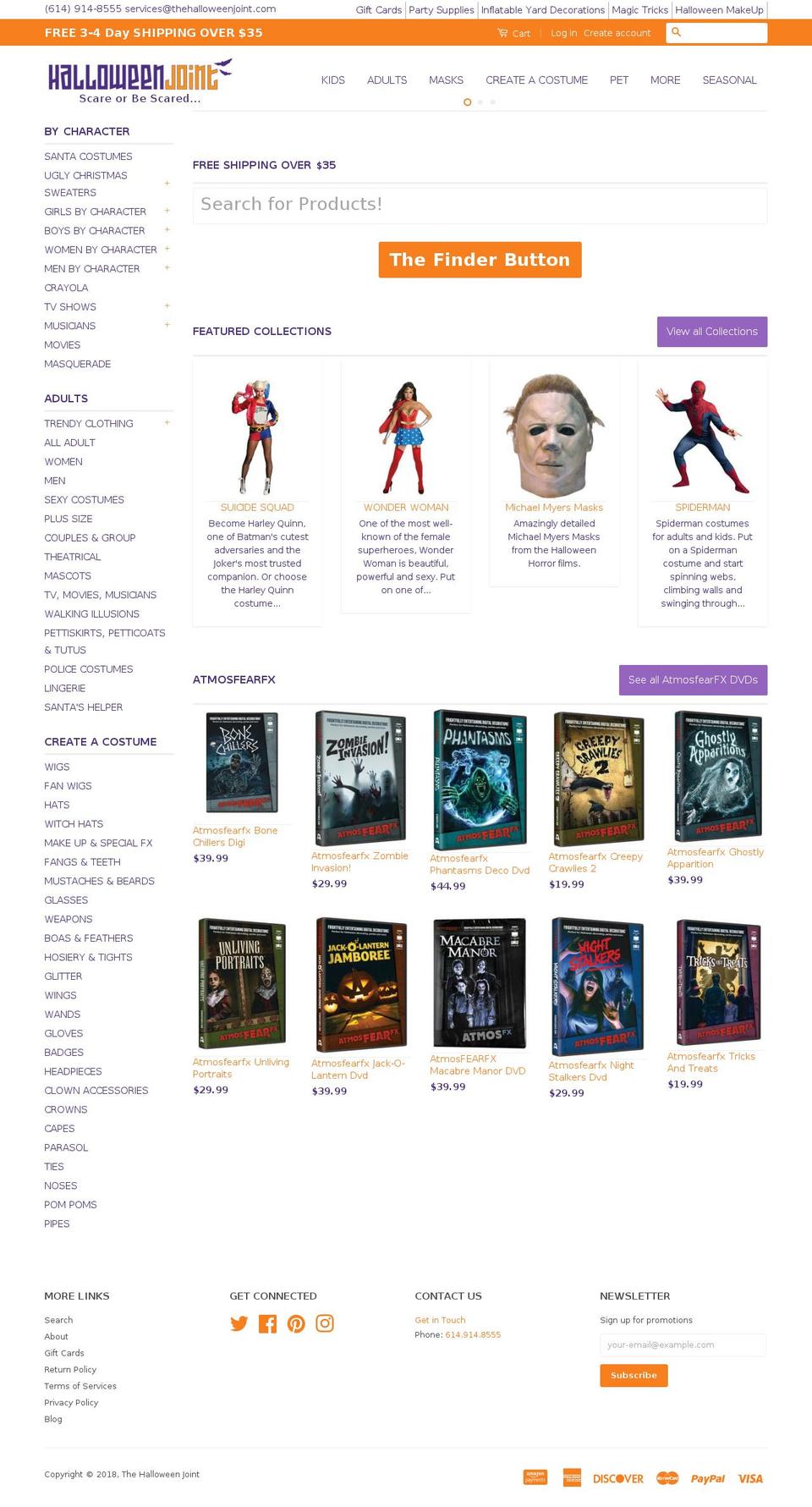 thehalloweenjoint.com shopify website screenshot
