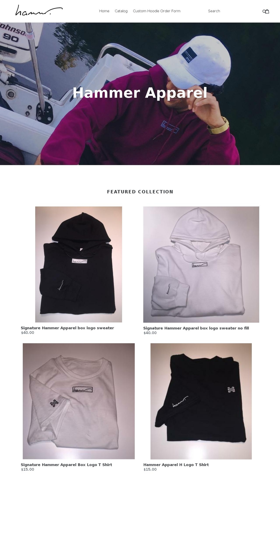 thehammerapparel.com — Shopify storefront screenshot