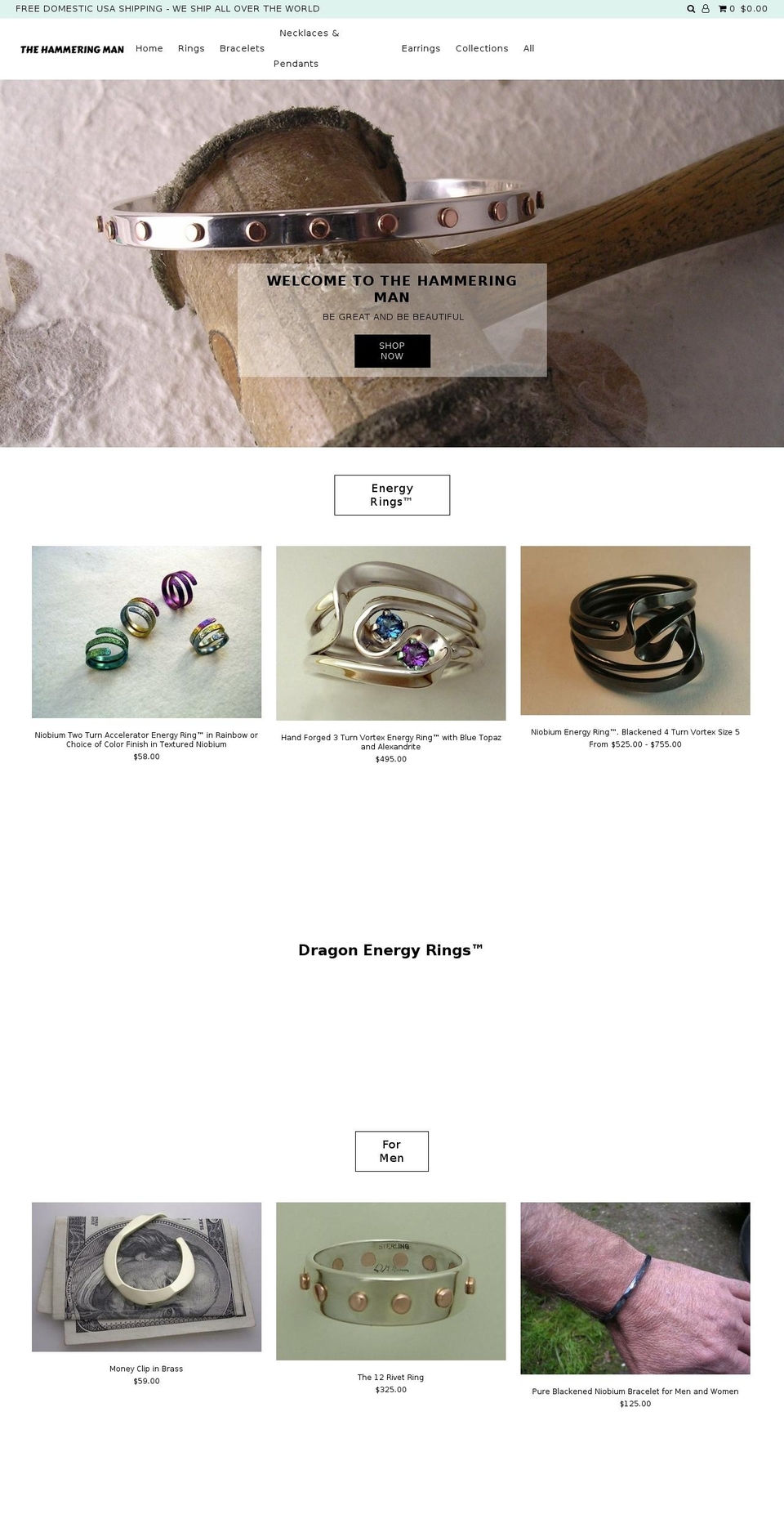 thehammeringman.com — Shopify storefront screenshot