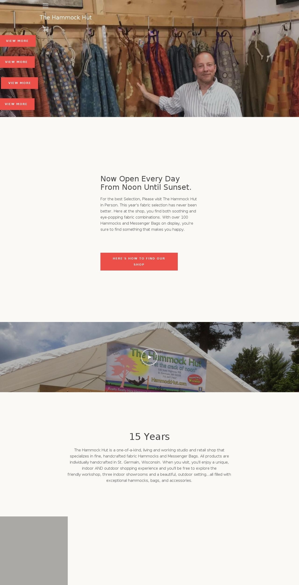 thehammockhut.com — Shopify storefront screenshot