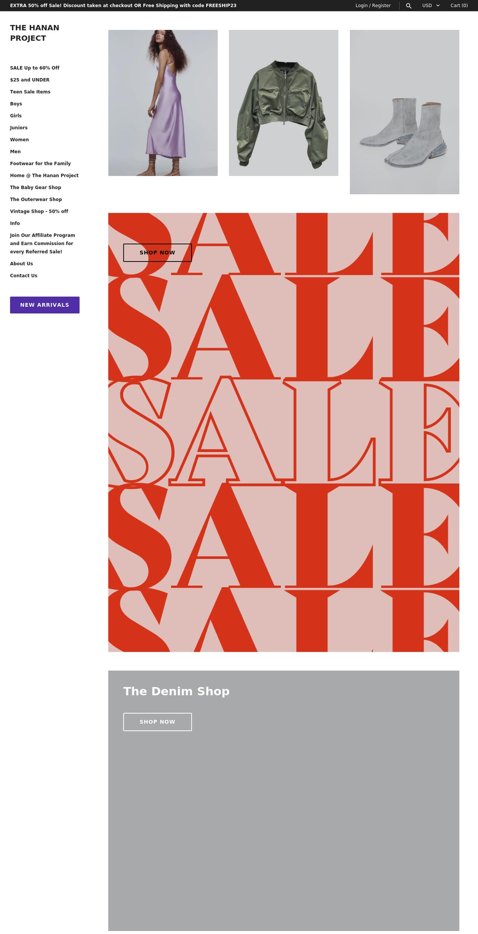 thehananproject.com shopify website screenshot