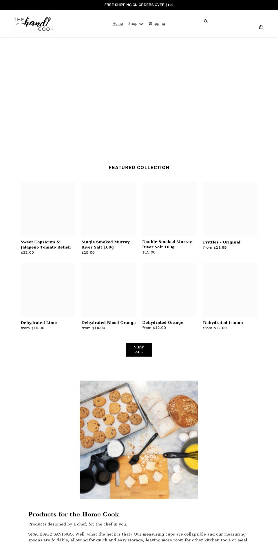 thehandicook.com shopify website screenshot