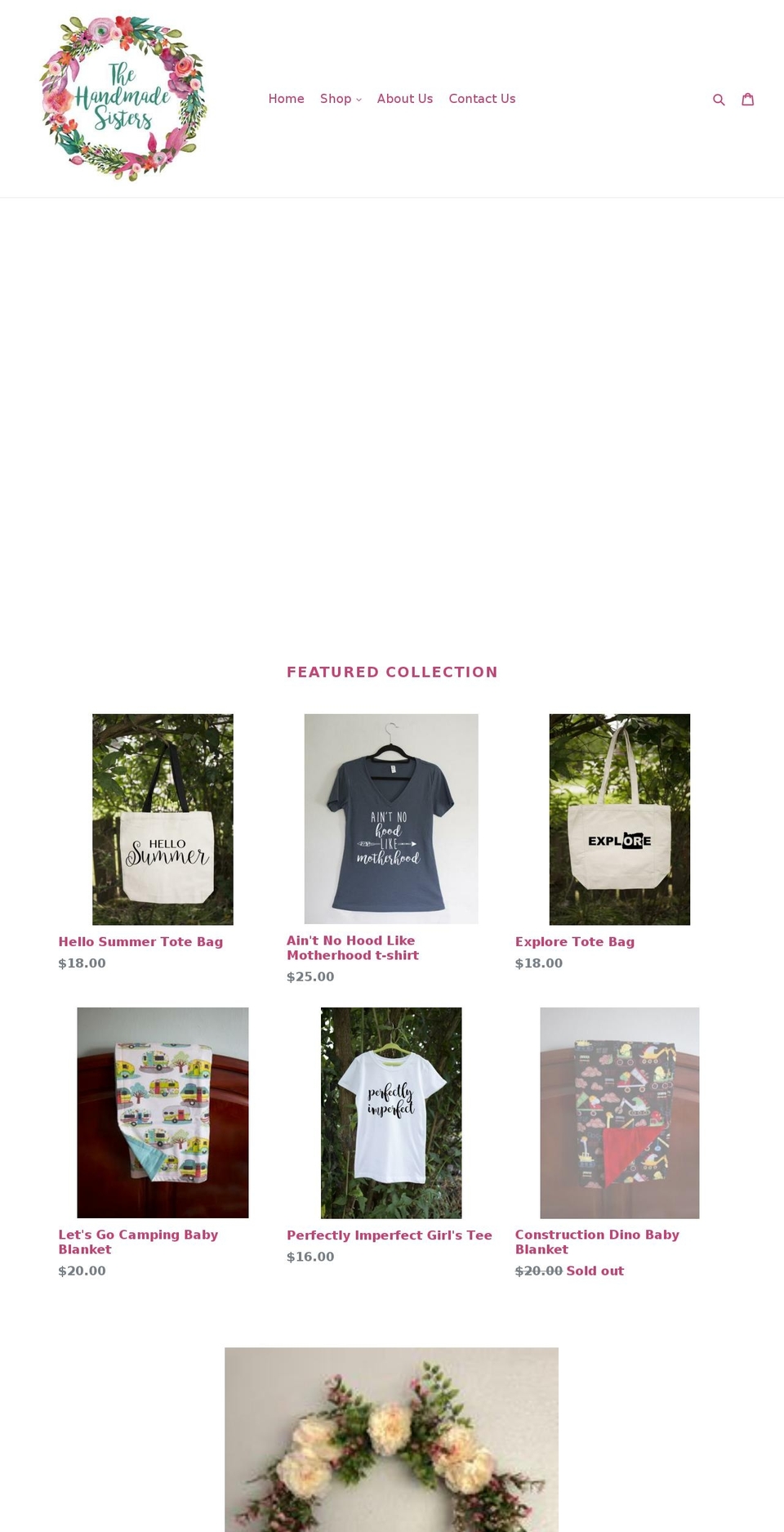 thehandmadesisters.com shopify website screenshot