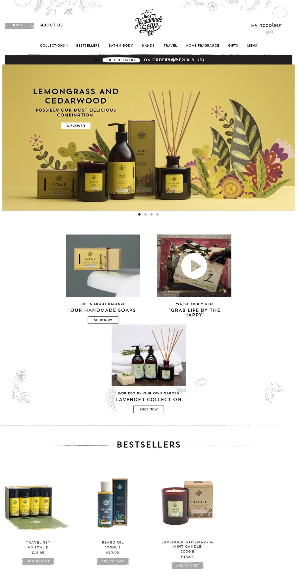 thehandmadesoapcompany.ie shopify website screenshot