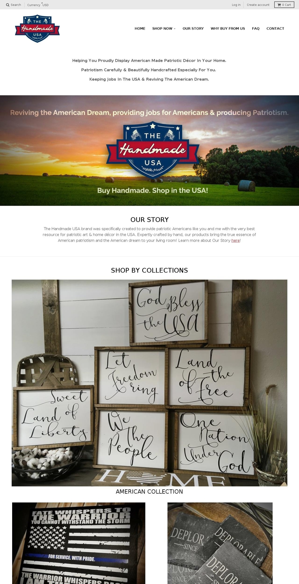 thehandmadeusa.com shopify website screenshot