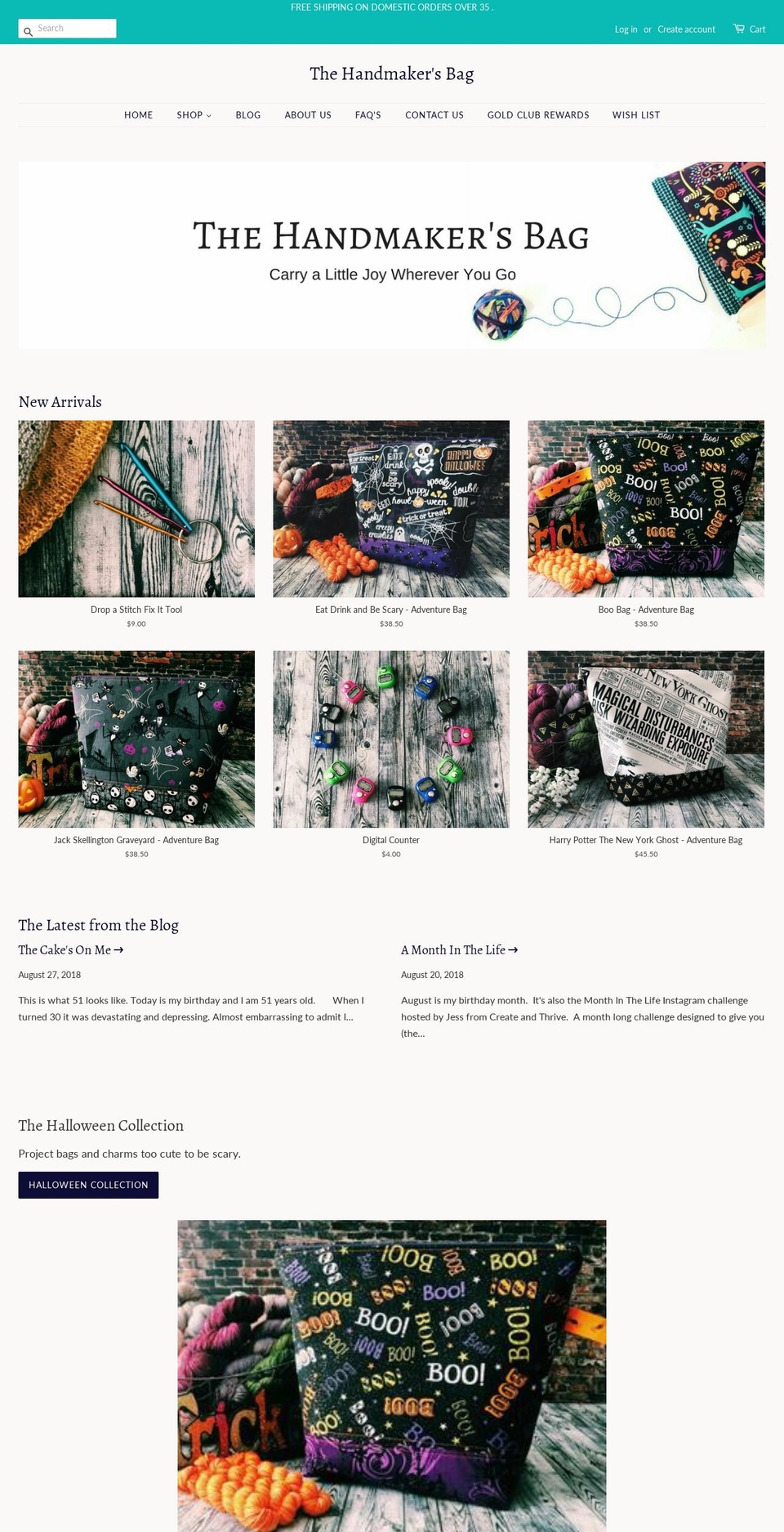 thehandmakersbag.com shopify website screenshot