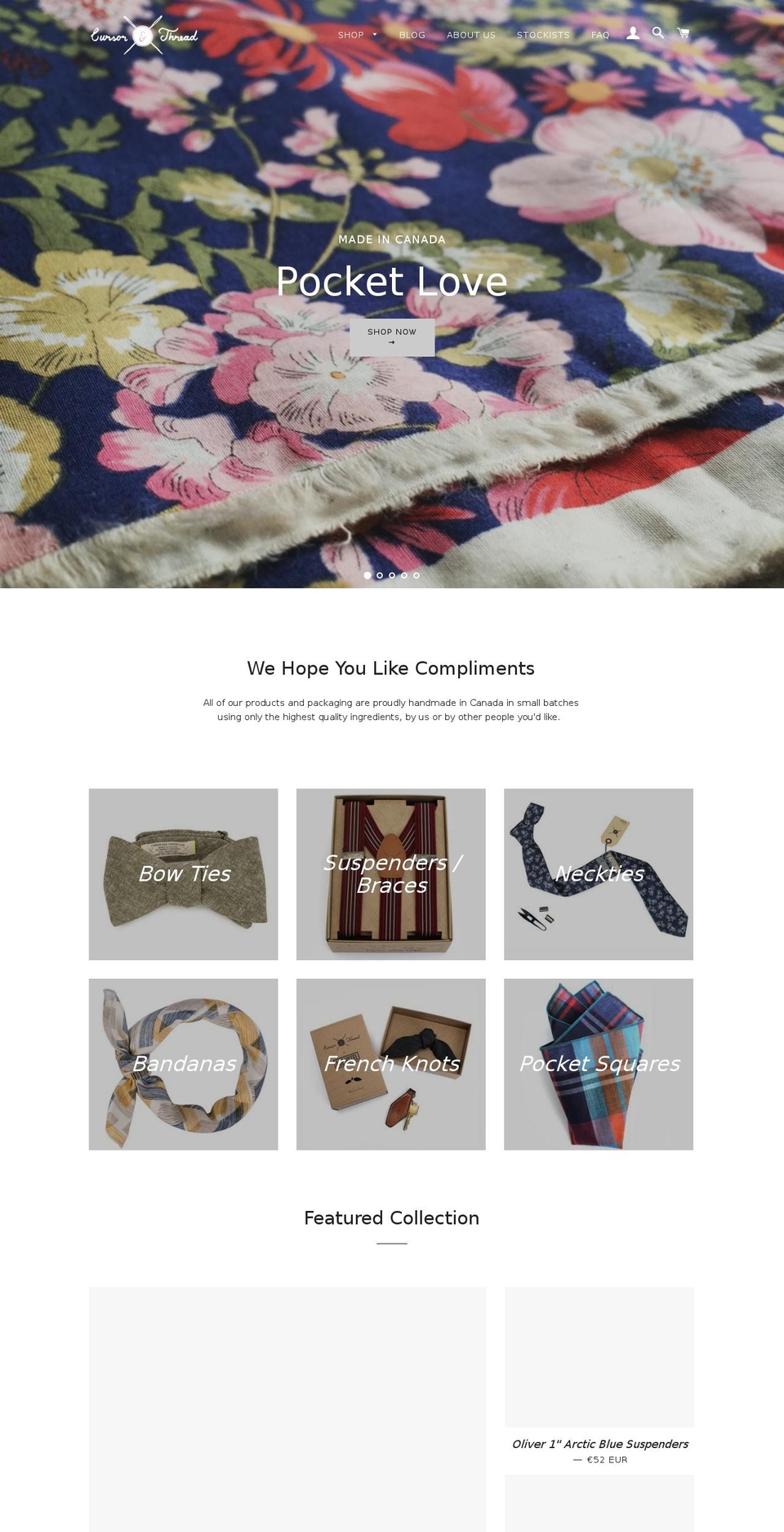 thehandsomegroup.com — Shopify storefront screenshot