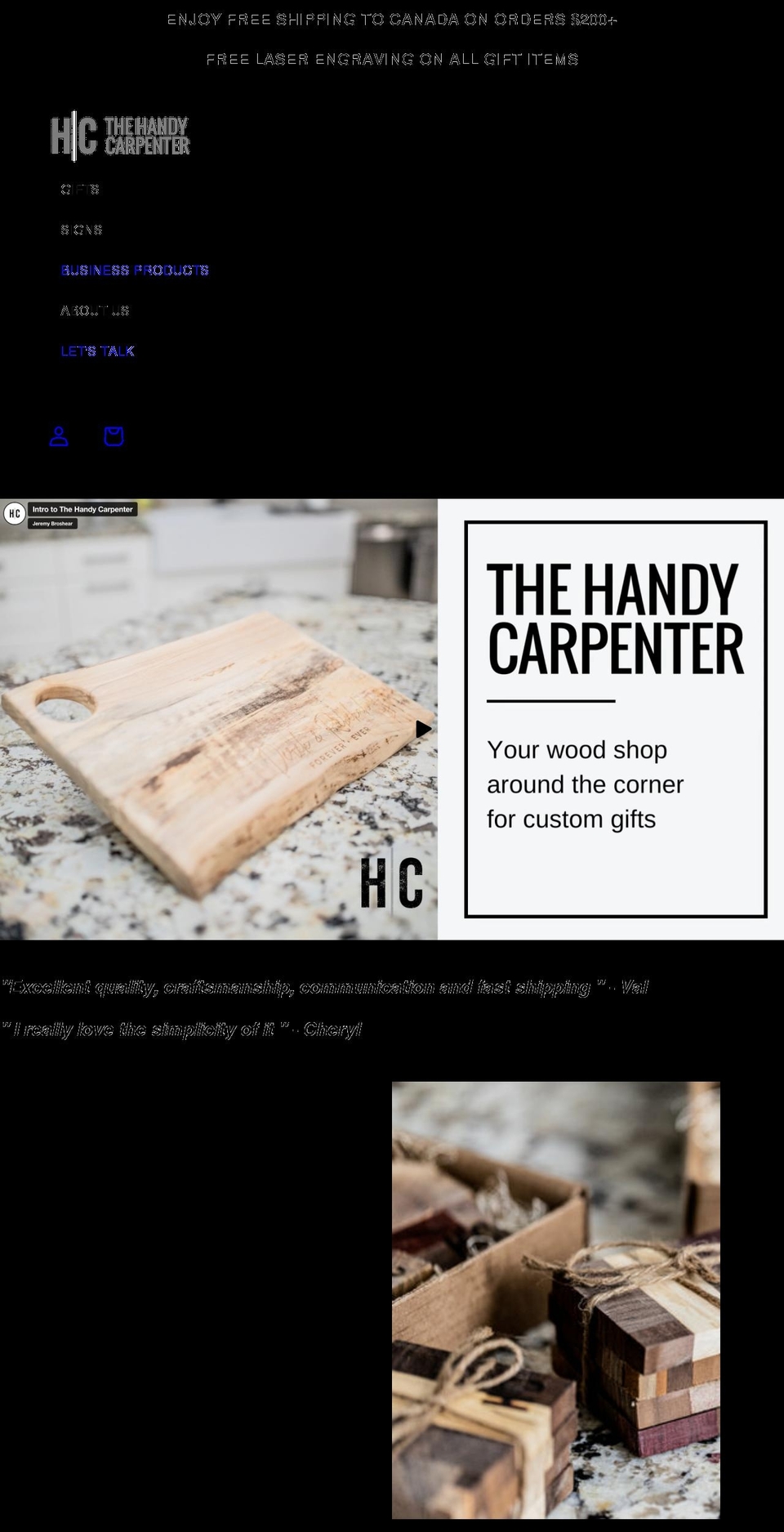 thehandycarpenter.com shopify website screenshot