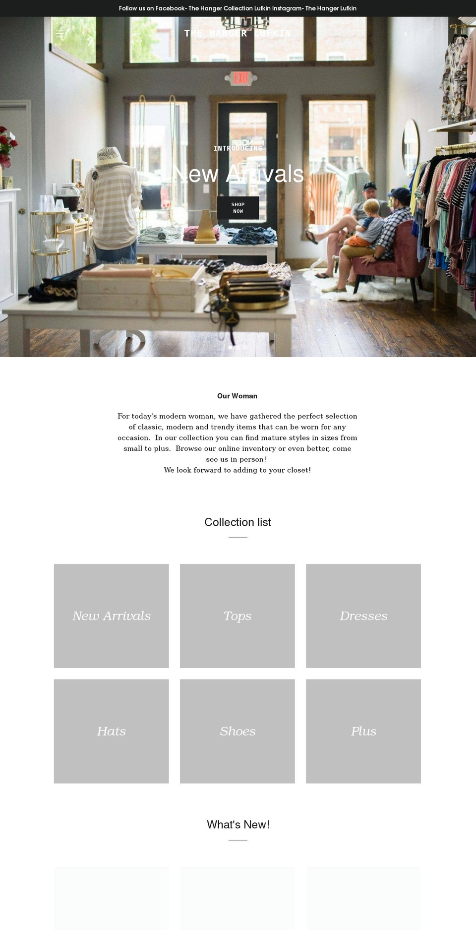 thehangercollection.com — Shopify storefront screenshot