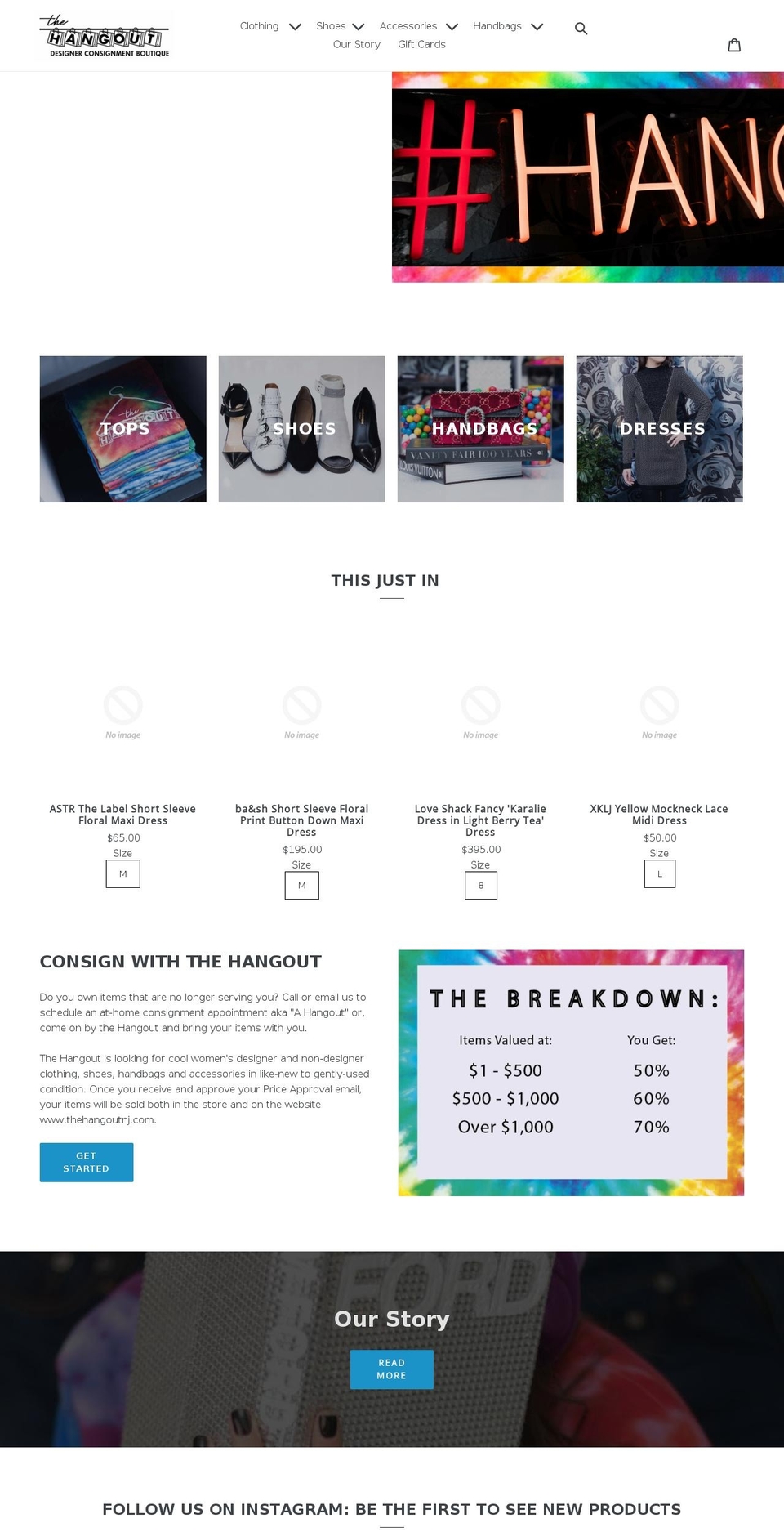 thehangoutnj.com shopify website screenshot