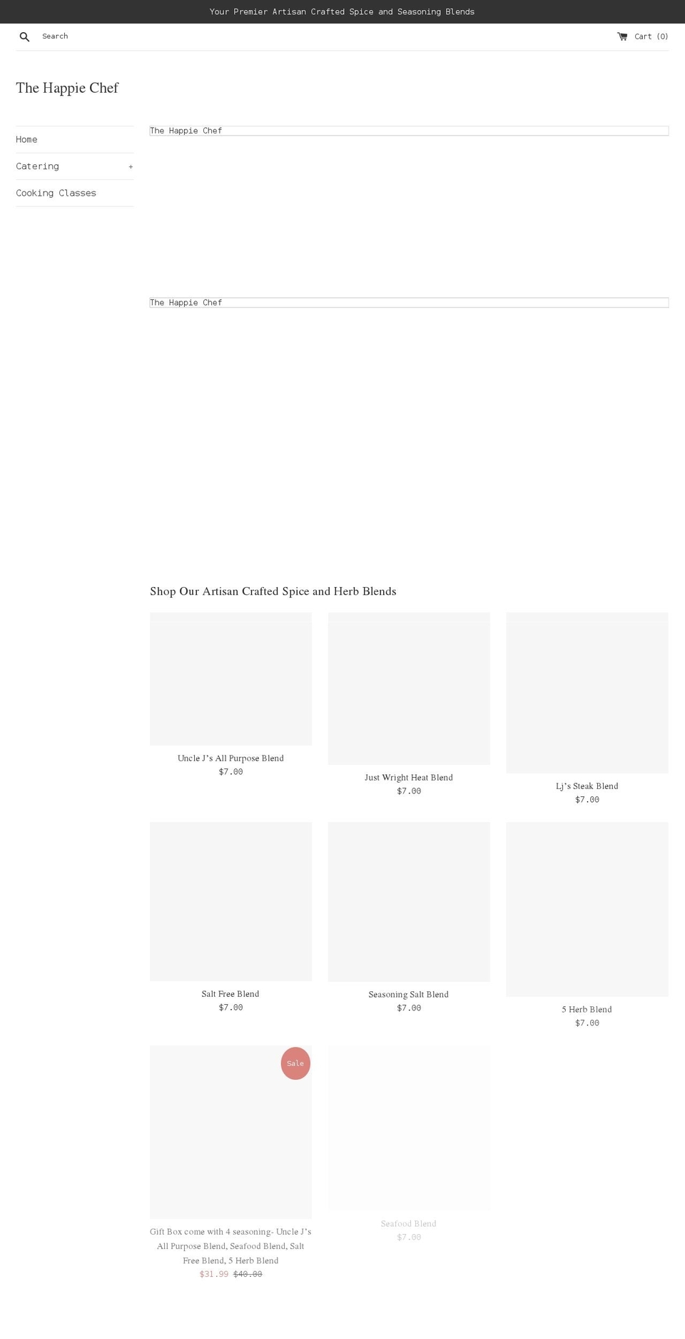 thehappiechef.com shopify website screenshot