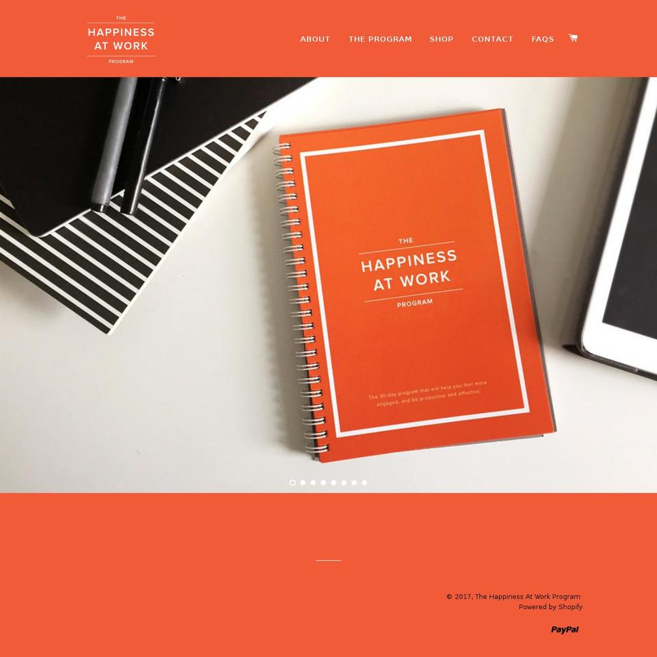 thehappinessatworkprogram.com shopify website screenshot