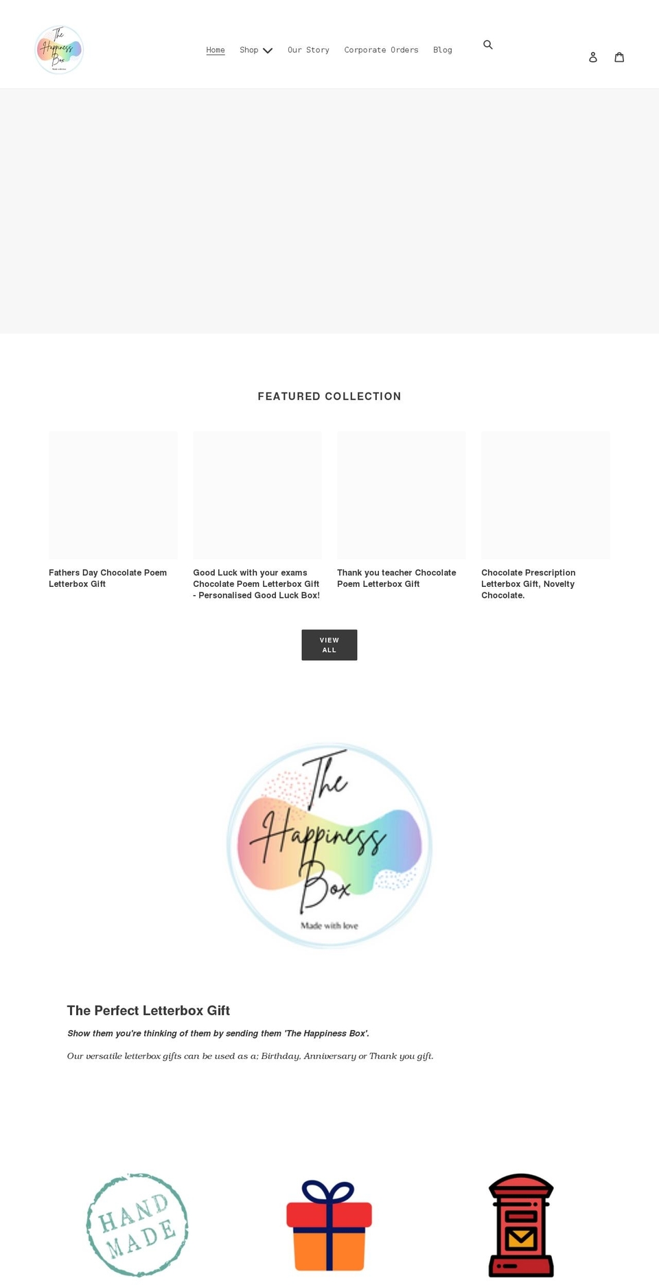 thehappinessbox.co.uk shopify website screenshot