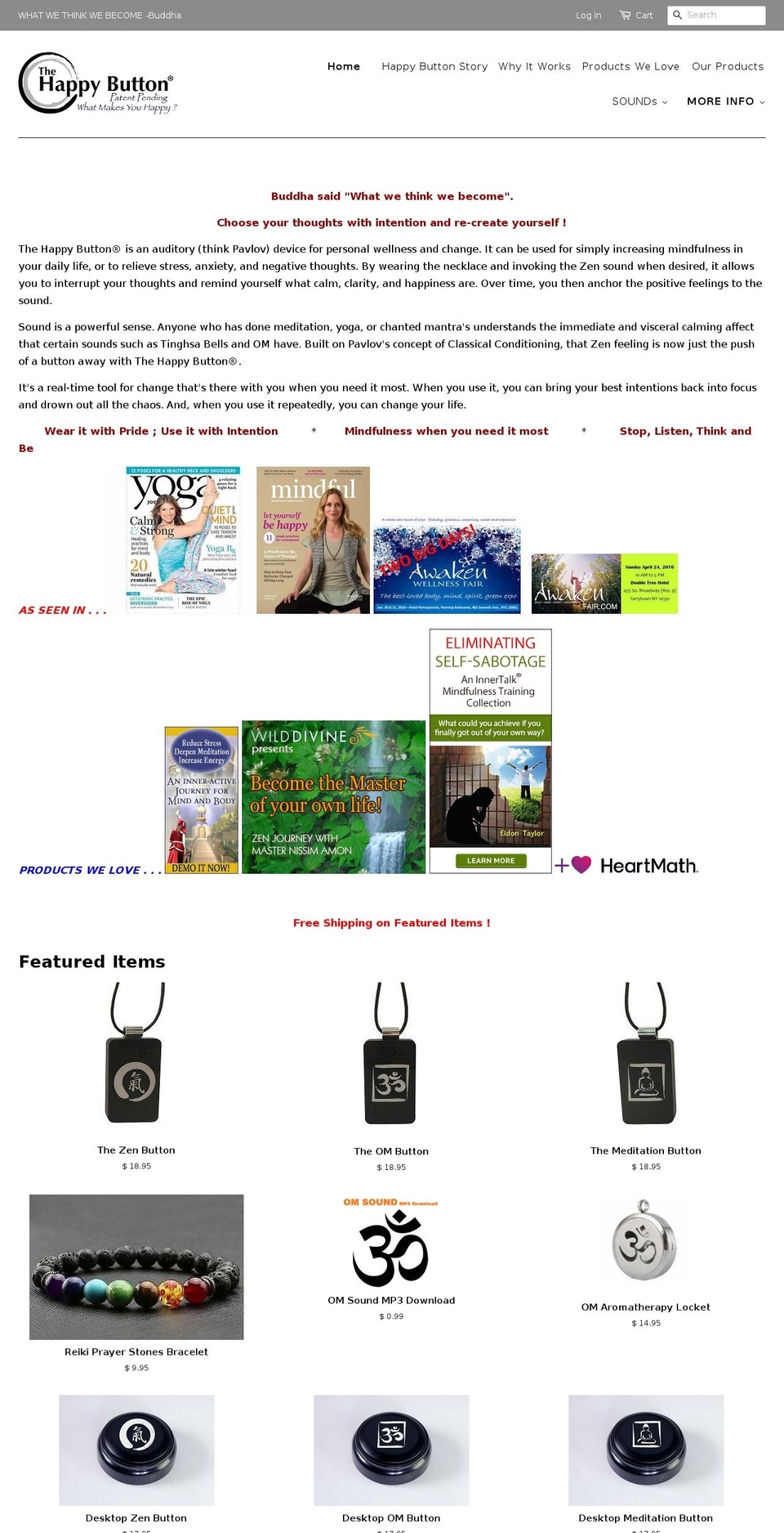 thehappybutton.com — Shopify storefront screenshot