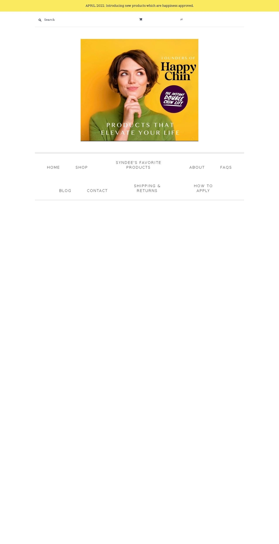 thehappychin.com shopify website screenshot